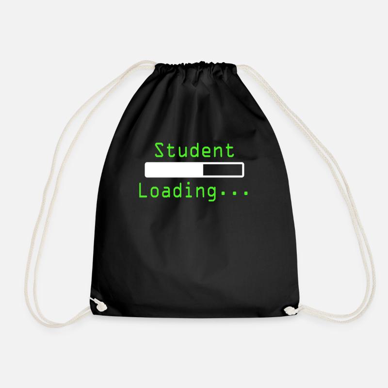 Nerdy student shirt - Drawstring Bag - black