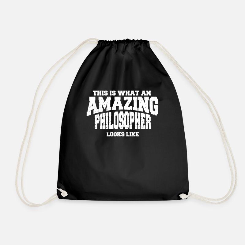 This Is What An Amazing Philosopher Looks Like - Drawstring Bag - black
