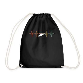 Battement de coeur de requin rétro - Sac de sport léger - noir - Devant
