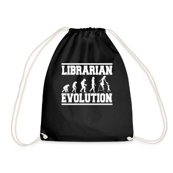 LIBRARIAN EVOLUTION Shirt - Turnbeutel - Schwarz - Vorne