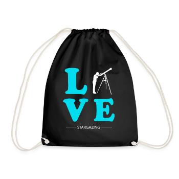 STARGAZING LOVE - Drawstring Bag - black - Front