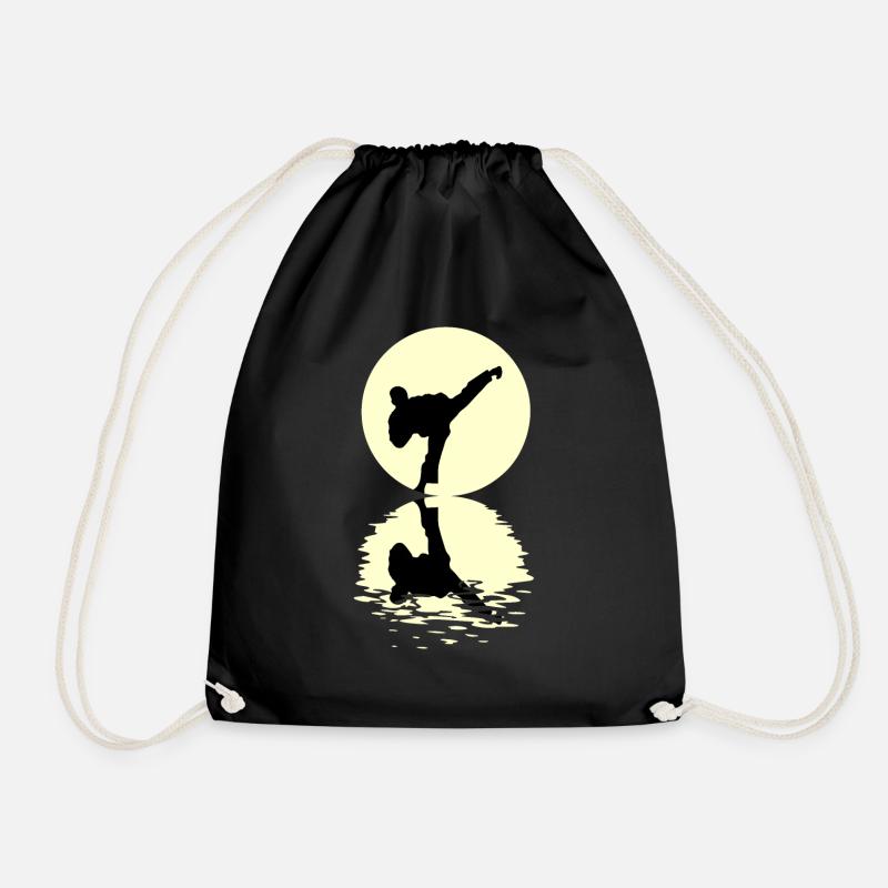 Taekwondo Moon - Drawstring Bag - black