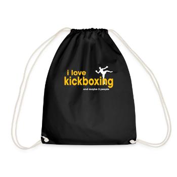 I love kickboxing - Drawstring Bag - black - Front