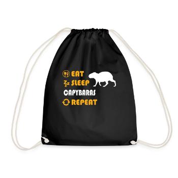 Eat. Sleep. Capybaras. Repeat. - Turnbeutel - Schwarz - Vorne