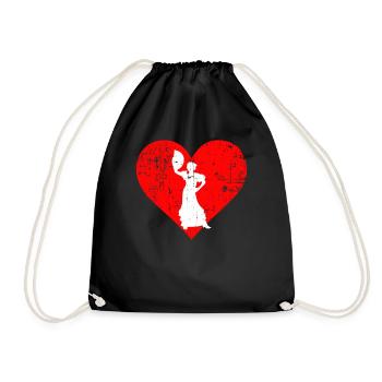 I LOVE FLAMENCO - Drawstring Bag - black - Front
