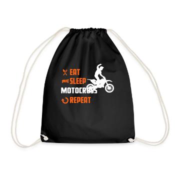 EAT SLEEP MOTOCROSS - T-shirt croisé - Sac de sport léger - noir - Devant