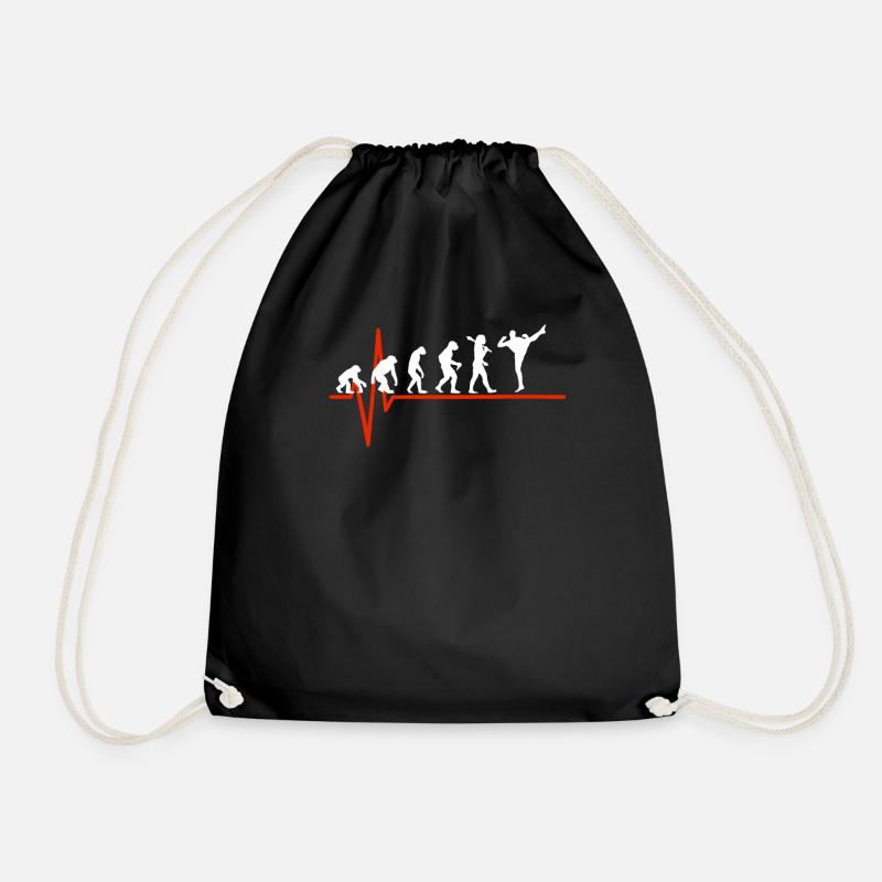 Mma Heartbeat - EVOLUTION OF MMA - Drawstring Bag - black