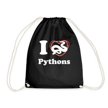 J'aime les pythons - Sac de sport léger - noir - Devant