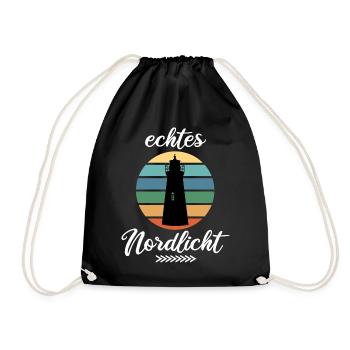 Echtes Nordlicht - Turnbeutel - Schwarz - Vorne