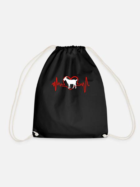 I Love Goats Heartbeat - Turnbeutel - Schwarz
