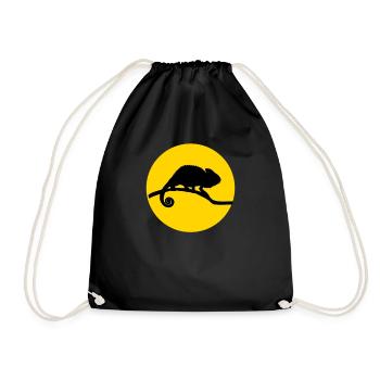 chameleon and moon - Sac de sport léger - noir - Devant