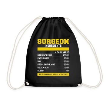 Fancy Surgeon Ingredients T Shirt - Drawstring Bag - black - Front