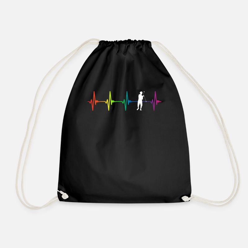 Yo-Yoing Rainbow Heartbeat - Drawstring Bag - black