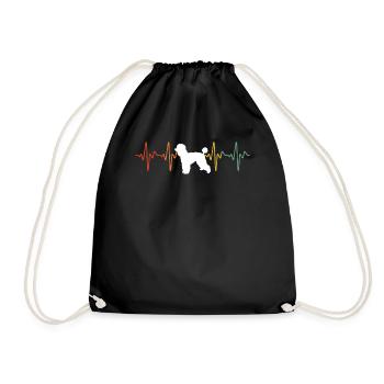 Distressed Poodle Heartbeat - Turnbeutel - Schwarz - Vorne