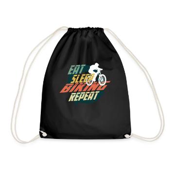EAT SLEEP BIKING REPEAT - Drawstring Bag - black - Front
