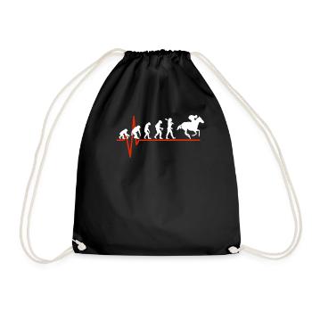 Horse Racing Heartbeat - EVOLUTION OF HORSE RACING - Turnbeutel - Schwarz - Vorne