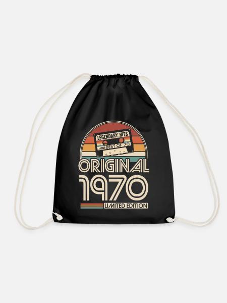 1970 Jahrgang geboren Retro Vintage Geburtstag - Turnbeutel - Schwarz