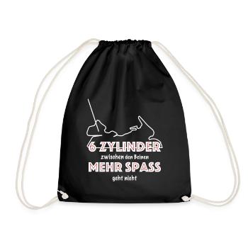 6 Zylinder Goldwing Design - Turnbeutel - Schwarz - Vorne