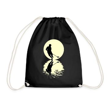 Floor Ball Moon - Drawstring Bag - black - Front