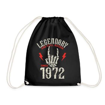 Legendär seit 1972 Jahrgang Geburtstag Geschenk - Turnbeutel - Schwarz - Vorne