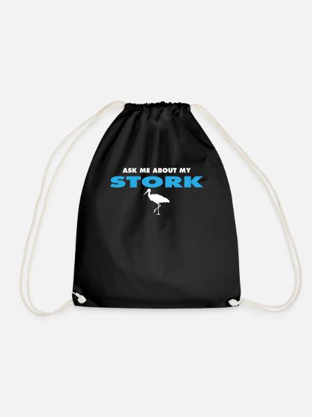 ask me about my stork - Turnbeutel - Schwarz