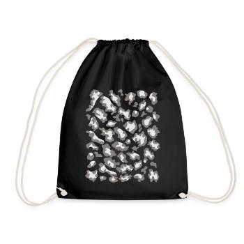 Snow leopard pattern light - Drawstring Bag - black - Front