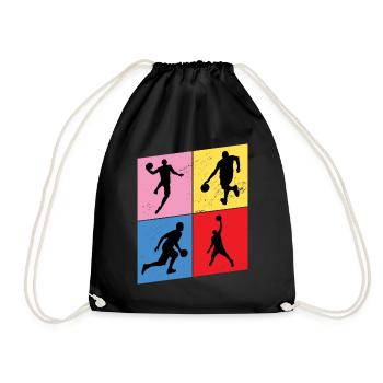 Basketball Basketballspieler Spieler Vintage Retro - Turnbeutel - Schwarz - Vorne