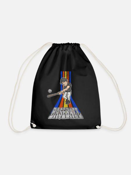 Baseball Baseballspieler USA Sport Vintage Retro - Turnbeutel - Schwarz