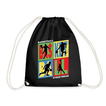 Basketball Basketballspieler Spieler Vintage Retro - Turnbeutel - Schwarz - Vorne
