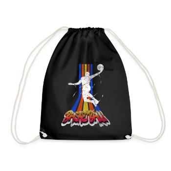 Basketteur Basketteur Dunking Vintage Retro - Sac de sport léger - noir - Devant