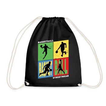Basketball Basketballspieler Spieler Vintage Retro - Turnbeutel - Schwarz - Vorne