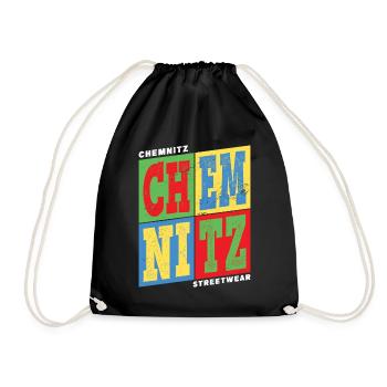 Chemnitz Germany City Colorful Skyline Home - Drawstring Bag - black - Front