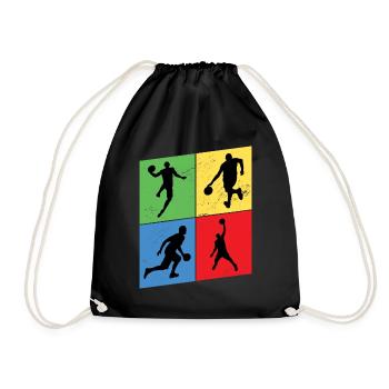 Basketball Basketballspieler Spieler Vintage Retro - Turnbeutel - Schwarz - Vorne