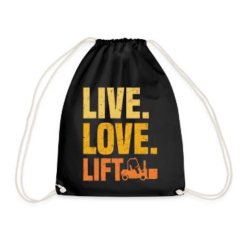 Forklift driver - Drawstring Bag - black - Front