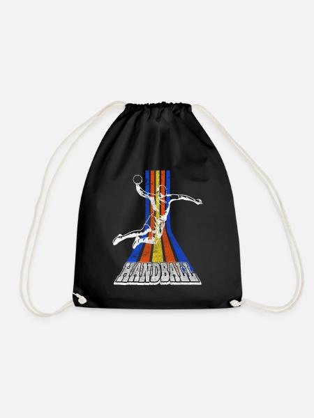Handball Handballspieler Handballer Vintage Retro - Turnbeutel - Schwarz