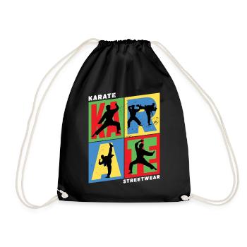 Karaté, Karatéka, arts martiaux, Combats, Sports - Sac de sport léger - noir - Devant
