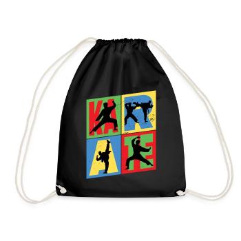 Karaté, Karatéka, arts martiaux, Combats, Sports - Sac de sport léger - noir - Devant