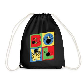 Bowling Bowling Bowling Ball Pins Bowling Players - Drawstring Bag - black - Front