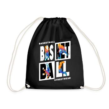 Basketball Basketballspieler Spieler Vintage Bunt - Turnbeutel - Schwarz - Vorne