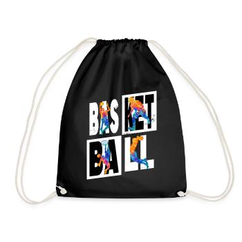 Basketball Basketballspieler Spieler Vintage Bunt - Turnbeutel - Schwarz - Vorne