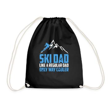 Ski Geschenk für einen Ski Dad Skifahrer Papa - Turnbeutel - Schwarz - Vorne