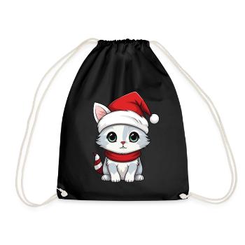 Chat Noël Chat De Noël Mignon Joyeux Catmas - Sac de sport léger - noir - Devant
