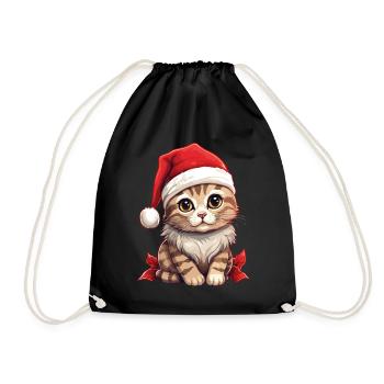 Chat Noël Chat De Noël Mignon Joyeux Catmas - Sac de sport léger - noir - Devant
