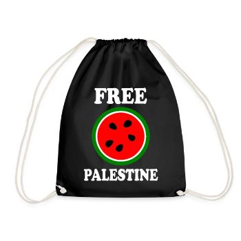 Free palestine wassermelone melone - Turnbeutel - Schwarz - Vorne