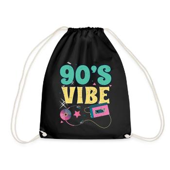 nineties - Drawstring Bag - black - Front