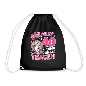 40. Geburtstag Männer Frauen Lustig 40 Jahre - Turnbeutel - Schwarz - Vorne
