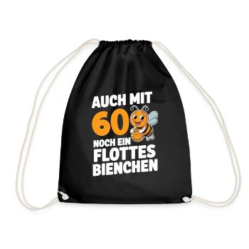 60. Geburtstag 60 Jahre Flottes Bienchen Frau - Turnbeutel - Schwarz - Vorne
