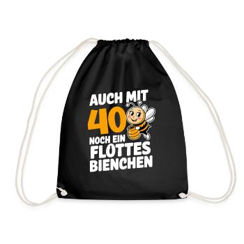 40. Geburtstag 40 Jahre Flottes Bienchen Frau - Turnbeutel - Schwarz - Vorne