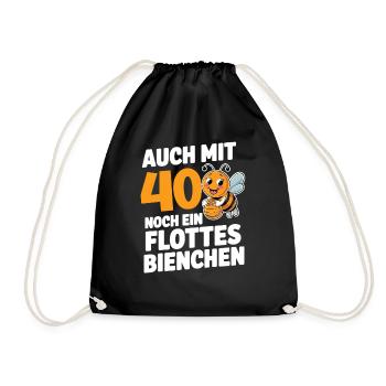 40. Geburtstag 40 Jahre Flottes Bienchen Frau - Turnbeutel - Schwarz - Vorne