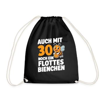 30. Geburtstag 30 Jahre Flottes Bienchen Frau - Turnbeutel - Schwarz - Vorne